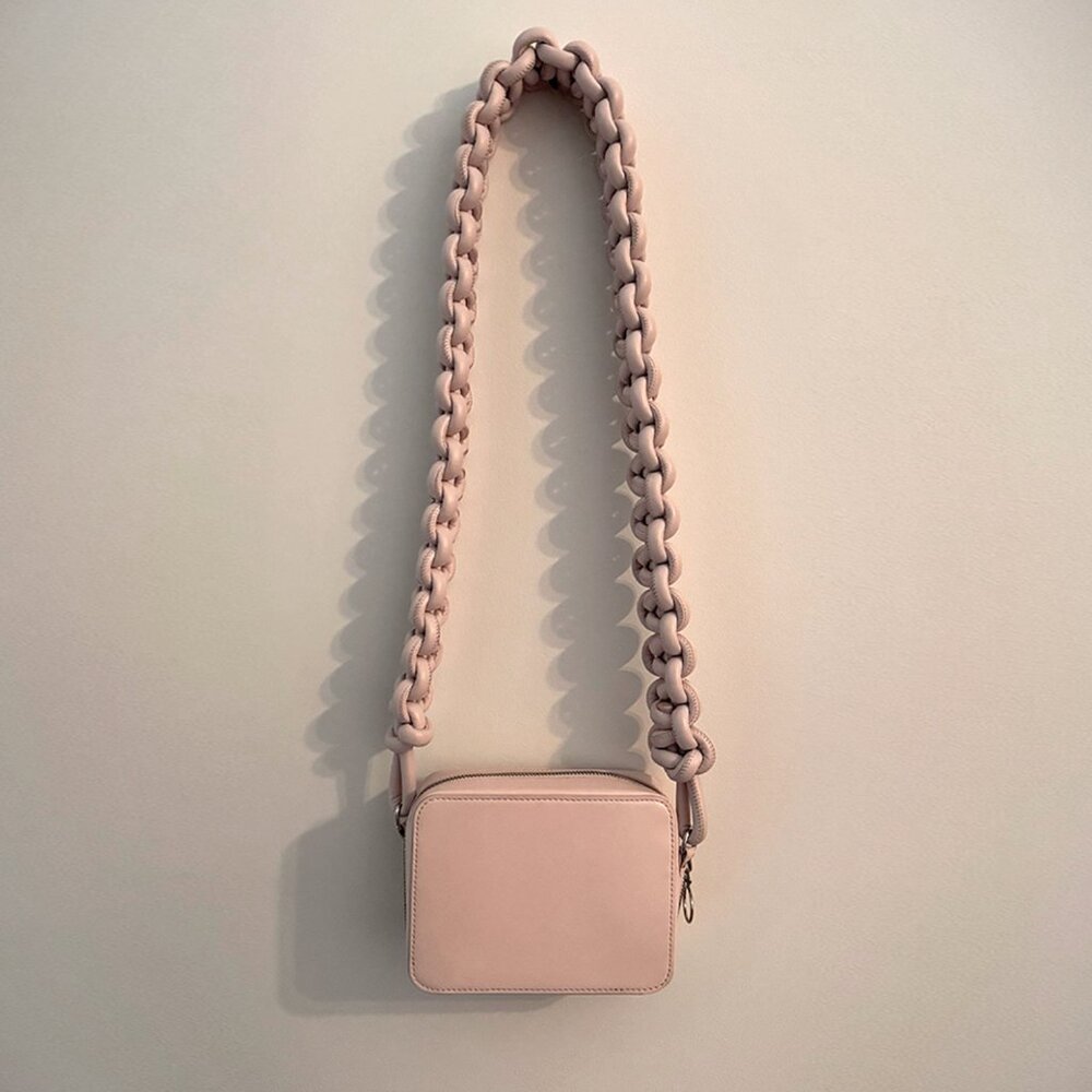 Kara Cobra Leather Camera Bag - Baby Pink